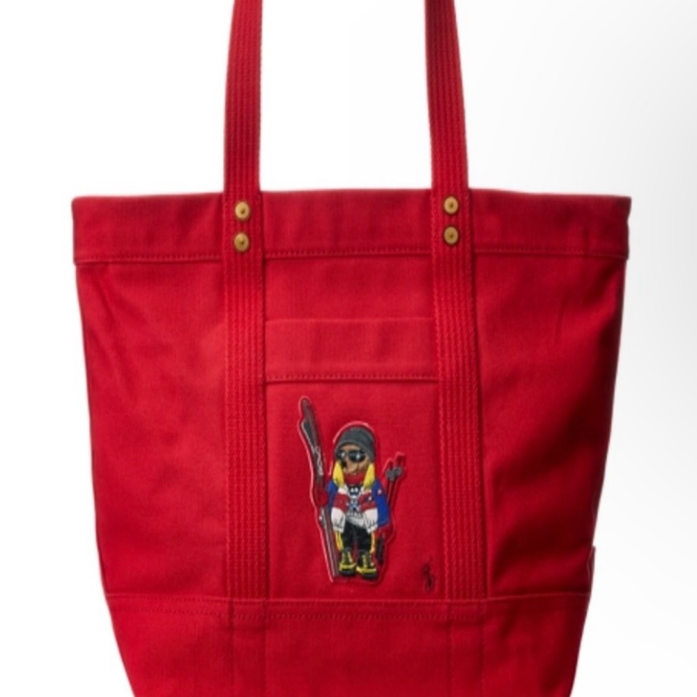 Polo by Ralph Lauren Red Canvas Tote with Classic Design